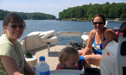 5th stop was at Aunt Cheryl Dawn and Uncle Danny's lake house. They took us out on their pontoon boat.